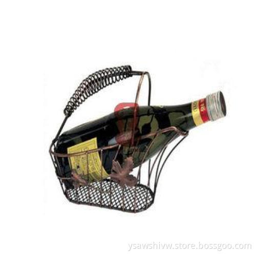 Fashion Basket Copper Red Wine Display Stands For Family Pa